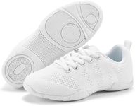 Stelle Cheer Shoes for Girls and Women Lightweight Youth Cheerleading Dance Sneakers Athletic Training Tennis Shoes(White-Girls, 4MB)