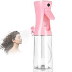 Spray Bottle, Fine Mist Spray Bottle for Hair, Ultra-Fine Continuous Spray Bottle for Skincare, Plant Care, Pet Grooming, Cleaning and Disinfection, Refillable Spray Container (1Pcs Light Pink 6.8oz)