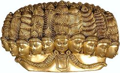 Aone India Unique Ten Head Ravana Statue Ravana King of Lanka Multiface Handmade Brass Sculpture 6 inch Height