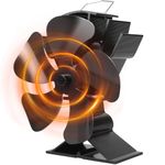 Tomersun Log Burner Fan 5 Blades Stove Fan Silent Wood Burner Stove Fan Heat Powered Fireplace Fan for Log Burner/Fireplace/Wood Burning Stove…