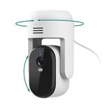Arlo Essential Pan Tilt Security Camera 2K - Wired Plug-in Power Outdoor Camera, Person Recognition, Package Detection, Animated Preview, 1-Month Trial of Secure Plan, Auto Motion Tracking, 1 Cam
