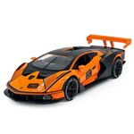 ARNIYAVALA 1/32 Scale Lamborghini Essenza SCV12 Model Car Diecast Toy Cars Kids Toys with Sound and Light Door Can Be Opened Toy Vehicle for Kids Gift (Orange)