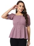 ALL WAYS YOU Women Purple Crepe Empire Waist Top