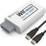 Wii to HDMI Adapter, PORTHOLIC 1080P/720p Wii HDMI Converter with 3ft HDMI Cable and 3,5mm Audio Video Output Jack Compatible for All Wii Display Modes