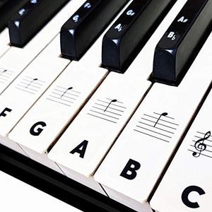 BASTON Piano Keyboard Stickers for Beginners 88/76/61/54/49/37 Keys - Removable, Transparent, Double Layer Coating Piano Stickers - Perfect for Kids, Big Letters, Easy to Install with Cleaning Cloth