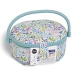 Dritz Small Sewing Supplies Filled Embroidery Basket, Blue Assorted, 9.25" x 7.25" x 4.5"