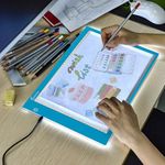 Light Box Drawing A4,Tracing Board with 3 Brightness Adjustable for Artists, Animation Drawing, Sketching, Animation, X-ray Viewing (deep Blue)