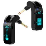 Wireless Guitar System, 2.4 GHz 8 Channels Rechargeable Audio Wireless Transmitter Receiver for Guitar Bass Electric Instruments,48K/16bit Real-time Transmissio (Black)
