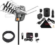 Ematic EDT312ANT HD 1080p Motorized Rotating Outdoor Amplified TV Antenna UHF/VHF/FM/720P/1080P/4k with 150 Mile Range