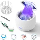 2025 Ultrasonic Retainer Cleaner Machine – 45kHz Retainer Cleaner for Night Guards, Mouth Guards, Dentures – 24W Dental Ultrasonic Cleaner with 4 Modes, 200ML – Great Gift for Braces Users