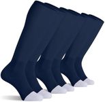 CELERSPORT 3 Pack Baseball Soccer Softball Socks For Youth Kids Men Women Multi-sport Tube Socks Navy X-Small