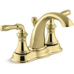 KOHLER K-393-N4-PB Devonshire Centerset Lavatory Faucet, Vibrant Polished Brass