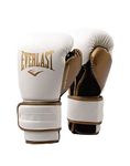 Everlast Powerlock2 Boxing Gloves White/Gold 14oz - Enhanced Performance and Style. Ideal Training Gloves for Boxing