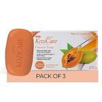 Kozicare Kojic Acid Soap & Glutathione Soap | Papaya Soap | Body Tan Removal Soap | Ghar Ka Soap | Bath Soap Combo Offers | Bathing Soaps for Glowing Skin | Helps Exfoliate Dead Skin - Pack of 3