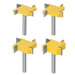 Bestgle CNC Spoilboard Surfacing Router Bit, 1/4" Shank Carbide Slab Flattening Router Bit Planing Bit Woodworking Tool, Set of 4