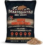 Bear Mountain BBQ Premium Bourbon, Maple, and Pecan Smoker Pellets, All-Natural Hardwood Pellet Blend for Outdoor Grilling, 20 Pound Bag