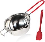 Stainless Steel Double Boiler Pot, 600ML Updated Melting Pot with Silicone Spatula for Melting Butter,Chocolate, Candy, Cheese and Caramel (Red)