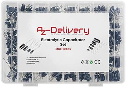 AZDelivery 0.1uF – 1000uF, 24 Values Aluminium Electrolytic Capacitors (500 pcs) compatible with Arduino, including E-Book!