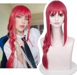 Aicos Anime Long Pink Red Cosplay Braids Wigs for Women Long Wigs Cosplay + Free Cap