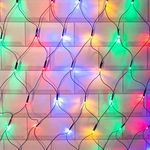 The Christmas Workshop 77970 150 LED Multi-Coloured Christmas Net Lights / Curtain Style Window Lights / 8 Different Modes / Mains Powered / Indoor and Outdoor / 1.5M x 1M