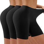 YADIFEN 3 Pack Anti Chafing Shorts Womens Chub Rub Shorts Safety Shorts Seamless Lycra Shorts Ladies Boxer Shorts for Under Dresses Yoga Running Sports Leggings Black 3XL