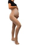 sofsy Opaque Maternity Tights | Pantyhose for Pregnancy 50 Den Beige 2 - Small