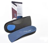 3/4 Orthotic Insole Support Helps Weak and Fallen Arches also Plantar fasciitis, Blue, 5- 6.5 S