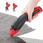 CGOLDENWALL Electric Fabric Cutter Cordless Cloth Cutter Portable and Rechargeable Fabric Scissors 330g Only with 4V Lithium-Ion Batteries- for Leather, Paper, Carpet, Cardboard (Red)