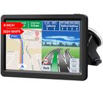 GPS Navigation for Car 2024 Map Truck Navigator, 9″ Touch Screen Satellite Navigation 16GB, Voice Guidance, Speeding Warning, POI, FM Radio, Free Lifetime Live Map Updates