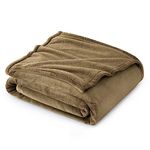 Bedsure Fleece Blanket Sofa Throw - Versatile Blanket Fluffy Soft Throw for Bed and Couch Twin/Double, Camel, 150x200cm