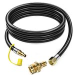 PatioGem 12 FT Propane Quick Connect Hose for RV to Gas Grill, Propane Quick Connect Fittings for 1 LB Throwaway Bottle Connects 1 LB Portable Appliance to RV 1/4" Female Quick Disconnect