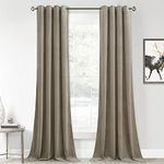 StangH Velvet Curtains for Sliding Door - Blackout Thermal Insulated Grommet Window Covering for French Door/Living Room/Foyer Door, Camel Beige, W52 x L84, 2 Panels