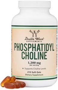 Phosphatidylcholine 1,200mg – 210 Softgels – Enhanced Version of Sunflower and Soy Lecithin (Choline Supplements) - Non-GMO and Gluten Free to Support Brain Health by Double Wood