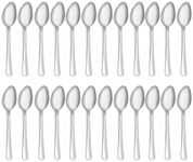 OPOLIA 24 Pieces Dinner Spoons Set, Food Grade Stainless Steel Spoons Silverware, Classic Design Tablespoon for Home,Kitchen or Restaurant, Dishwasher Safe，8 inch