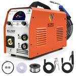 HITBOX MIG250DP Single Pulse Aluminium MIG Welder, 250Amp Large Colour Screen Portable Multi-Process MIG Welding Machine 6 in 1 Digital Solid Flux Gas Gasless MIG MAG ARC Lift TIG Inverter Welder