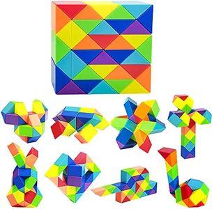 1PC Snake Fidget Toy Cube Twist Puzzle 36 Wedges, Large Size Rainbow Magic Snake Toy Brain Teaser Stocking Stuffers Party Favors Game Goodie Bags Fillers for Kids Adults Teens