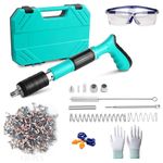 Manual Mini Steel Nail Gun Kit- 5-Speed Mini Nail Gun with 120pcs Nails, Concrete Nail Gun Set, Built-in Air Nailer, Mini Portable Nail Wall Shooting & Decoration Tool for Ceilings, Pipes
