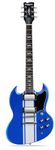 WestCreek RACER Solid Body Electric Guitar, Double Cut Guitar, Rounded End Frets, Bone Nut, Rosewood Fretboard, Mahogany Body (Blue)