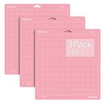 WORKLION Cutting Mat FabricGrip for Cricut: Cricut Explore One/Air/Air 2/Maker Standard Adhesive Sticky Non-Slip Durable Mat for Fabric & Leather & Felt - Pink Cutting mat(12x12 inch, 3 Pack)