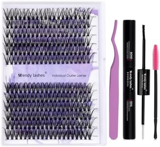 DIY Eyelash Extension Kit - 280PCS 16-20mm Mixed D Curl Lash Clusters, Bands, Seal and Applicator for Individual Lash Extensions (30-40mm Kit, 16-20mm)