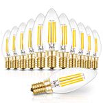 Hizashi E12 Candelabra LED Light Bulbs 40 Watt 90+CRI LED Chandelier Light Bulbs Dimmable, B10 LED Candelabra Bulbs, 4W, 450LM 5000K Daylight White, Candle Light Bulbs, cUL Listed, 12 Pack