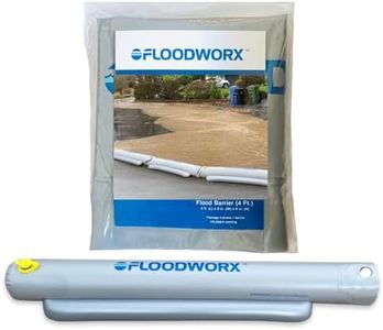 FLOODWORX Flood Barriers – Easy & Fast Set Up, Reusable, Modular & Eco-Friendly. Contain, Control and Divert Water. Sandbag Alternative. Water Barrier for Flood Protection. 4 Ft x 6 in (1 Pack)