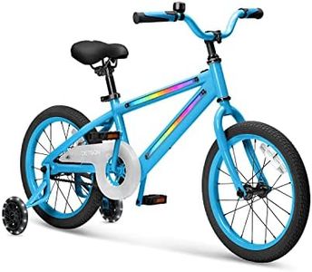 Jetson Light Rider M 16” Wheels Kids’ Light-up Unisex Bike, Includes Light-up Frame and Training Wheels, 3 Different Light Modes, 7 Color Options, Ages 3+, Blue, JLRM16-BBL
