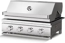 Premium Built In 4 Burner Gas Grill,Propane or Natural Gas Fuel,ALL-Thickened 304 Stainless Steel, 32,000 BTU with 516sq.in. Cooking Space, Baking Tray & Grates,for Patio Backyard Parties Barbecue