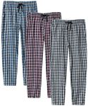 MoFiz Men's Pajama Bottoms Sleep Pants Comfy Cotton Pj Pants With Pockets 3 Pack S