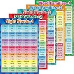 Outus Educational Posters Sight Words and Word Families Posters Educational Charts, Classroom Posters and Decorations Learning Posters for Preschool, Kindergarten, Nursery, Homeschool, Playroom Decor