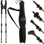 CampTeck U4650 Telescopic Anti-Shock Carbon Nordic Trekking Hiking Poles & Carry Bag -1 Pair -Black