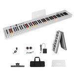 Cossain 88 Key Digital Piano with Lighted Keys, Folding Piano Keyboard [Full Size/Semi-Weighted] Portable Piano w/Piano Bag, [Bluetooth & MIDI] Electric Piano Keyboard for Beginners, Teens, Adult