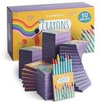 THE TWIDDLERS 50 Boxes of Wax Crayons for Kids, 8 Crayons Per Box, 400 Total - Mixed Coloured, Perfect Mini Crayon Packs for Party Bag Fillers, School Classrooms, Arts & Crafts, Restaurants