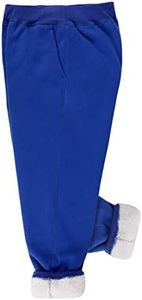 Yeokou Unisex Boys Girls Kid's Sherpa Lined Athletic Jogger Fleece Sweatpants(Blue-2T)